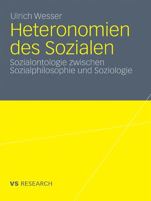 cover image of Heteronomien des Sozialen